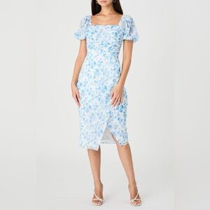 French Connection Catrina Floral Puff Sleeve A-Line Dress size Small